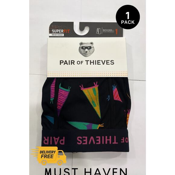 Pair of Thieves Men’s Boxer Briefs SuperFit Mesh Magic Size S - Picture 1 of 2